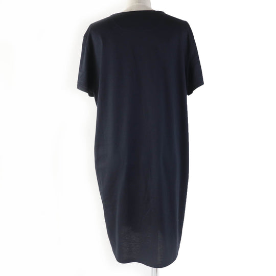 HERMES one piece Main: 100% cotton, some parts: 70% rayon, some parts: 30% polyester Dark navy Women 46 Used Authentic