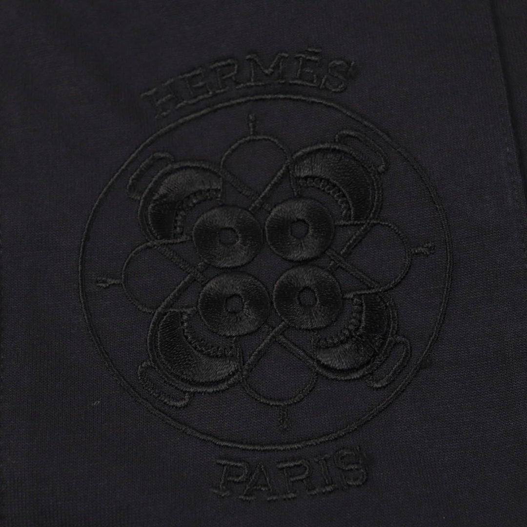 HERMES one piece Main: 100% cotton, some parts: 70% rayon, some parts: 30% polyester Dark navy Women 46 Used Authentic