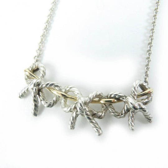 TIFFANY&Co. Necklace Main: SV925, Part: 750 Silver gold Women Used Authentic