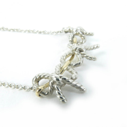 TIFFANY&Co. Necklace Main: SV925, Part: 750 Silver gold Women Used Authentic