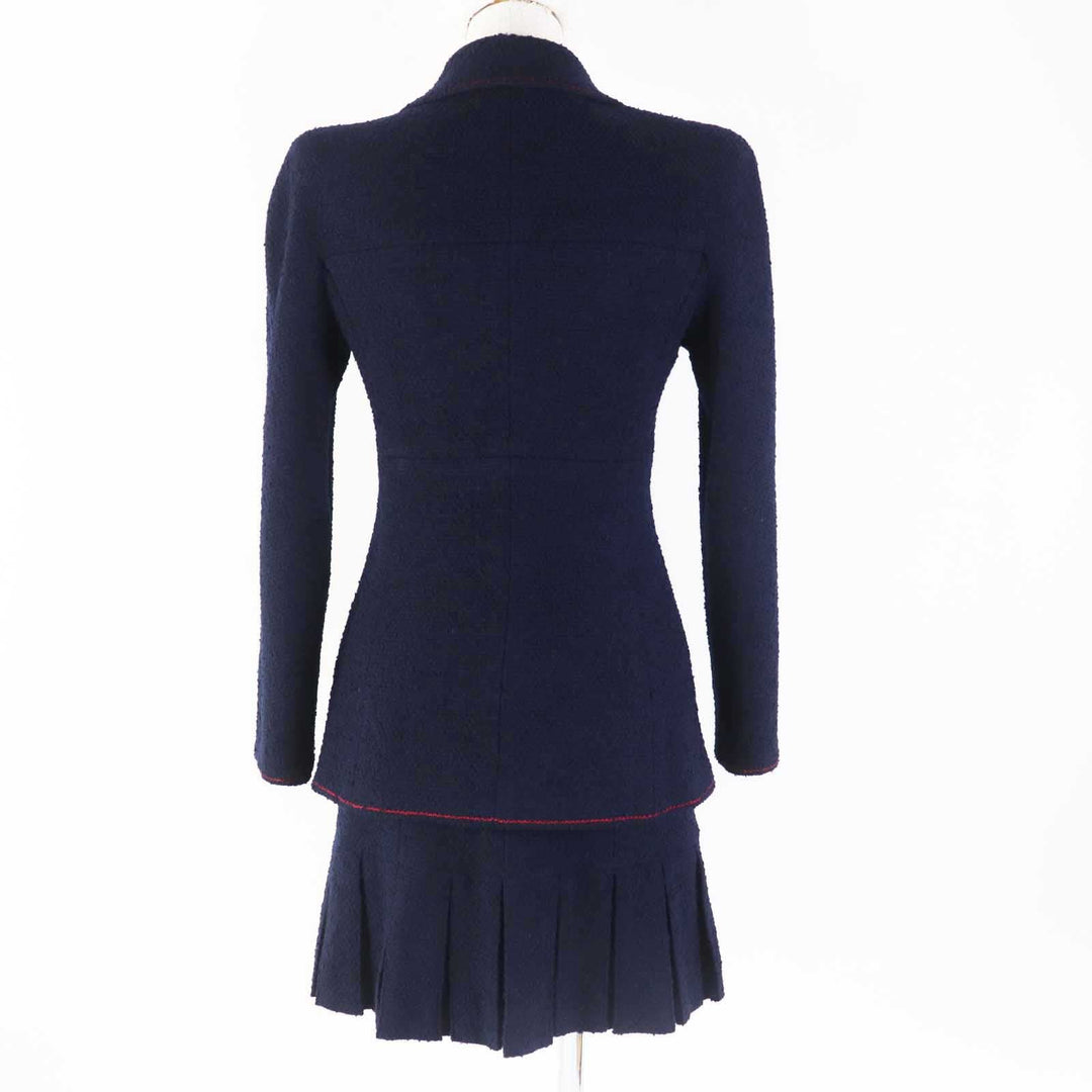 CHANEL setup 97A P09685 Outer: 88% wool, Outer: 12% nylon, Lining: 95% silk, Lining: 5% polyurethane Navy Women 36 Used Authentic