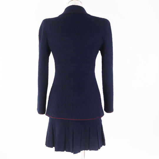 CHANEL setup 97A P09685 Outer: 88% wool, Outer: 12% nylon, Lining: 95% silk, Lining: 5% polyurethane Navy Women 36 Used Authentic