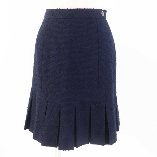 CHANEL setup 97A P09685 Outer: 88% wool, Outer: 12% nylon, Lining: 95% silk, Lining: 5% polyurethane Navy Women 36 Used Authentic