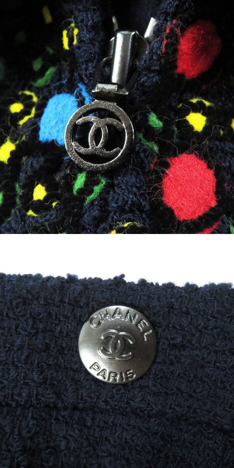 CHANEL setup 97A P09685 Outer: 88% wool, Outer: 12% nylon, Lining: 95% silk, Lining: 5% polyurethane Navy Women 36 Used Authentic