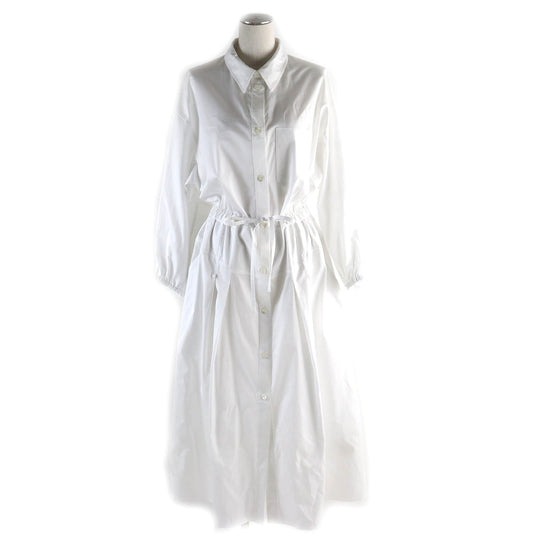 HERMES one piece 4E0546DV Main: 100% cotton white shirt dress Women 42 Used Authentic