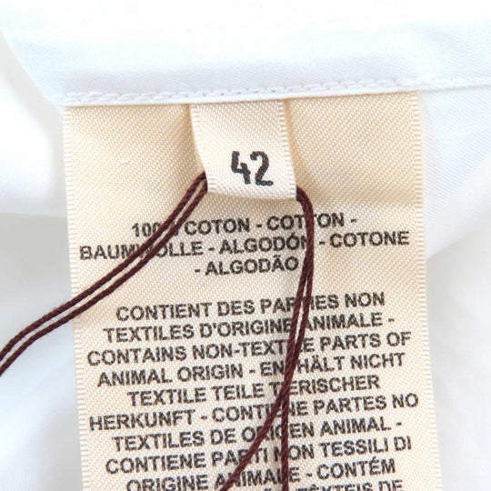HERMES one piece 4E0546DV Main: 100% cotton white shirt dress Women 42 Used Authentic