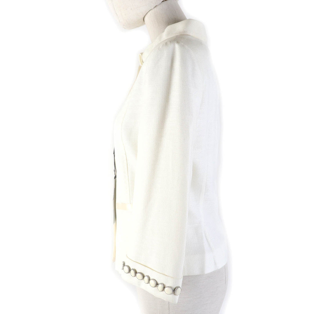 DOLCE&GABBANA Jacket Main: 100% rayon, Lining: 37% cupra, Lining: 63% rayon Ivory Women 40 Used Authentic