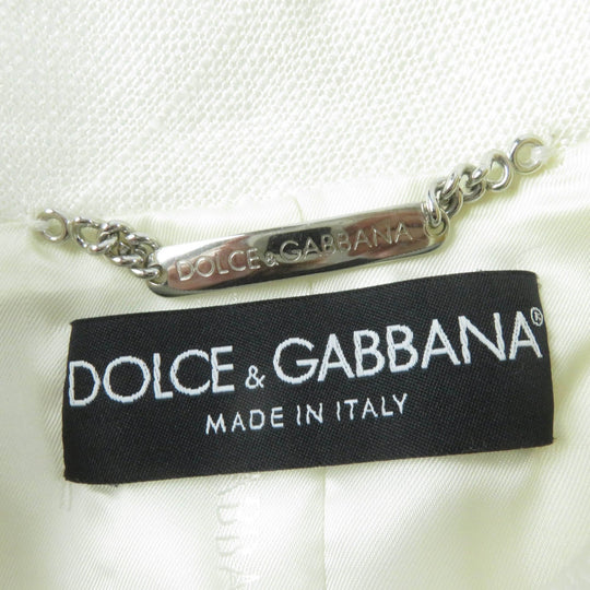 DOLCE&GABBANA Jacket Main: 100% rayon, Lining: 37% cupra, Lining: 63% rayon Ivory Women 40 Used Authentic