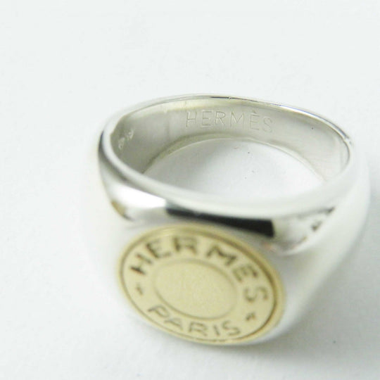 HERMES Ring Main: SV925, Part: 750, K18YG Silver gold Serie No. 55 Women(Unisex) Used Authentic