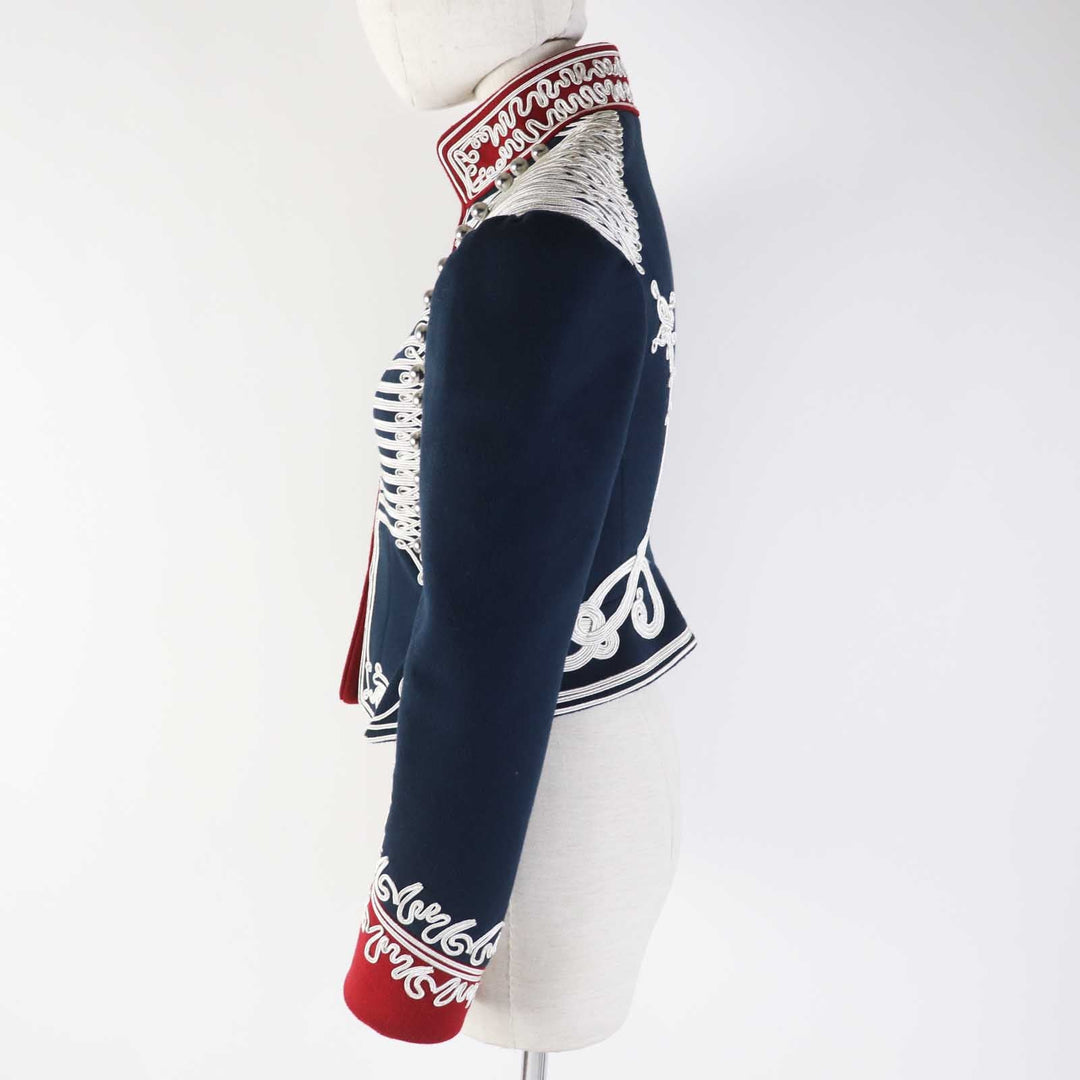 BURBERRY Military jacket 4545146 Outer: 100% wool, Part: 100% wool, Part: 90% cotton, Part: 10% polyester Navy Women 36 Used Authentic