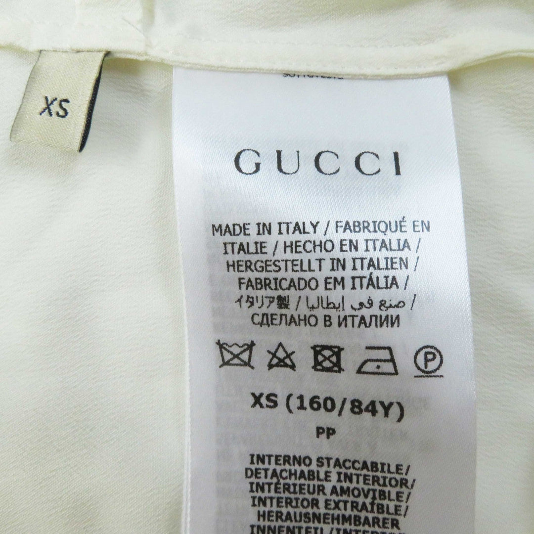 GUCCI knit 713023 Outer: 67% mohair, Outer: 28% nylon, Outer: 5% wool, Part: 63% mohair, Part: 29% nylon, : 7% wool, 1% polyurethane Embroidery: 67% mohair, 28% nylon, 5% wool Inner: 75% acetate, 25% silk white Women XS Used Authentic