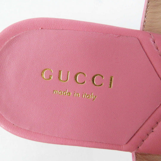 GUCCI Sandals 674840 Main: Leather pink Women 34 1/2 Used Authentic