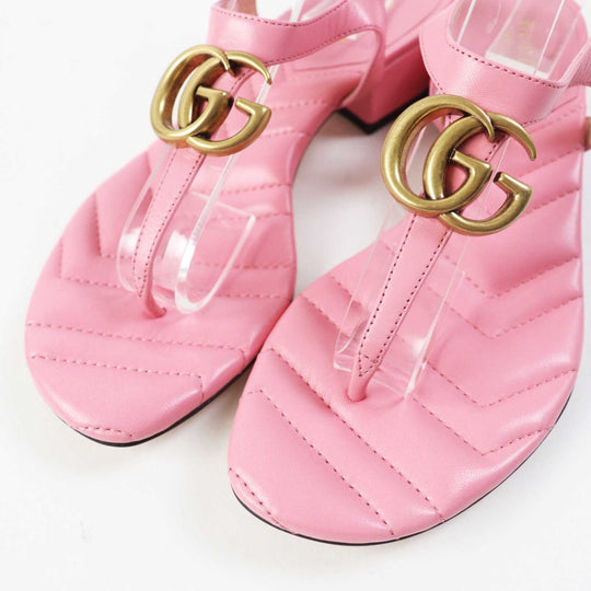 GUCCI Sandals 674840 Main: Leather pink Women 34 1/2 Used Authentic