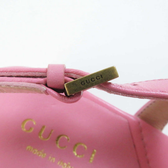 GUCCI Sandals 674840 Main: Leather pink Women 34 1/2 Used Authentic