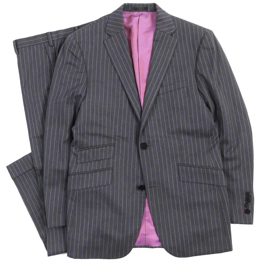 BURBERRY BLACK LABEL suit Outer material: 100% wool, Lining: Cupra, Lining: Polyester, Part: Cupra, (Outer material Super 110S used) Dark Gray Purple mens 165 36R Used Authentic