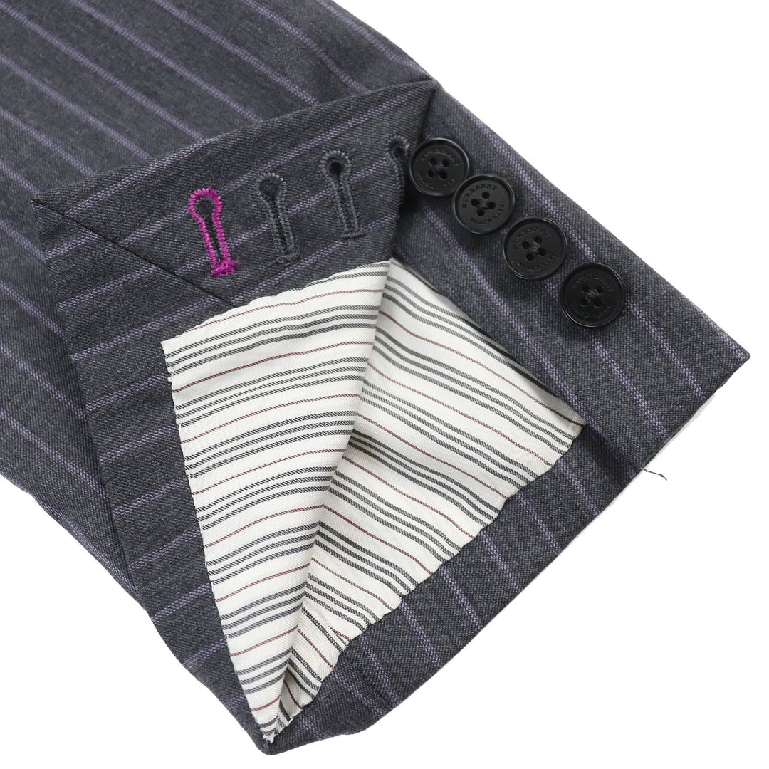 BURBERRY BLACK LABEL suit Outer material: 100% wool, Lining: Cupra, Lining: Polyester, Part: Cupra, (Outer material Super 110S used) Dark Gray Purple mens 165 36R Used Authentic