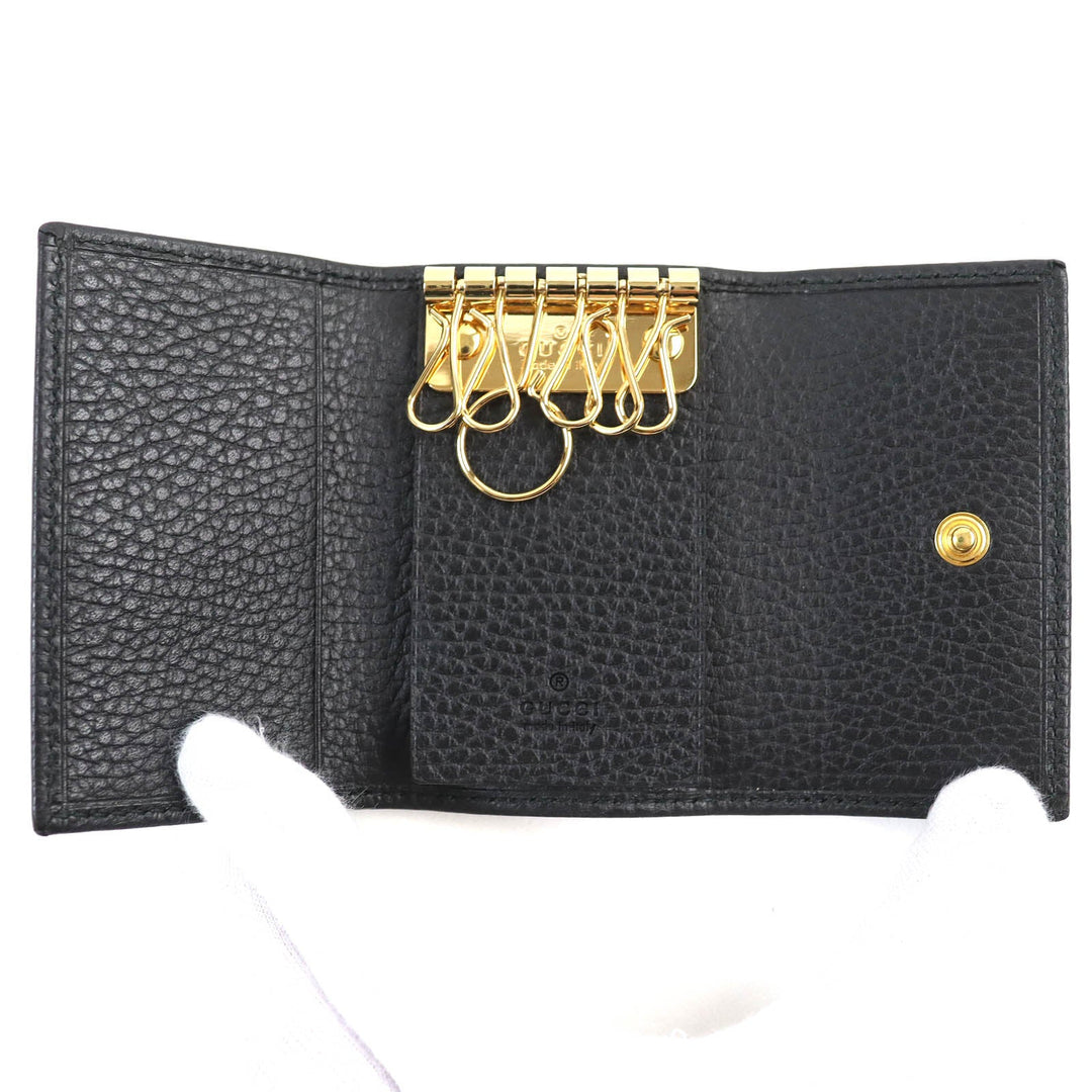 GUCCI Key case Key holder  456118 Main: Leather black mens Used Authentic