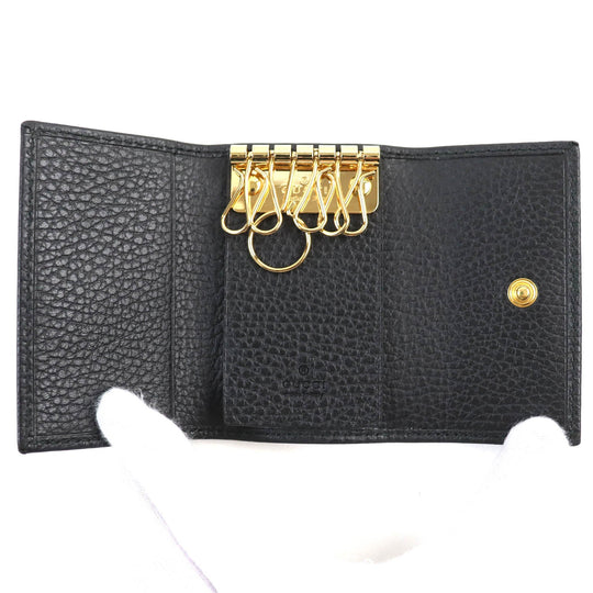 GUCCI Key case Key holder  456118 Main: Leather black mens Used Authentic