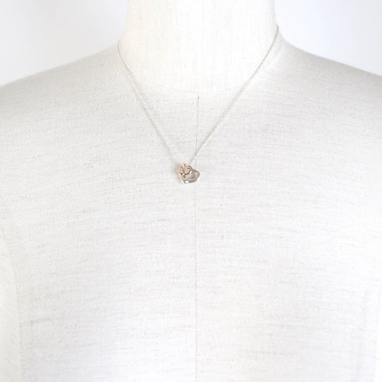 TIFFANY&Co. Necklace Main: AG925, Part: 750 Silver gold El Saperetti Double Open Heart Necklace Women Used Authentic