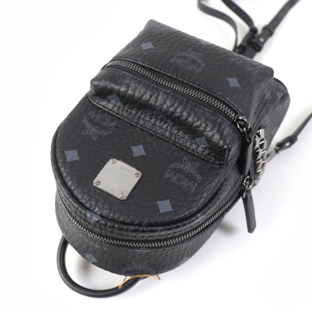 MCM Backpack Main: Leather black Women Used Authentic