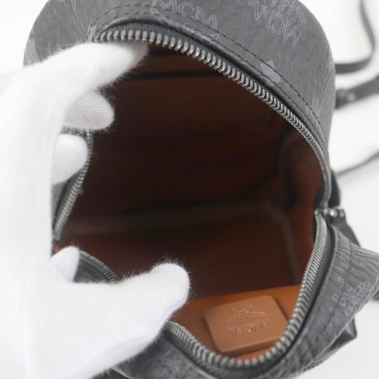 MCM Backpack Main: Leather black Women Used Authentic