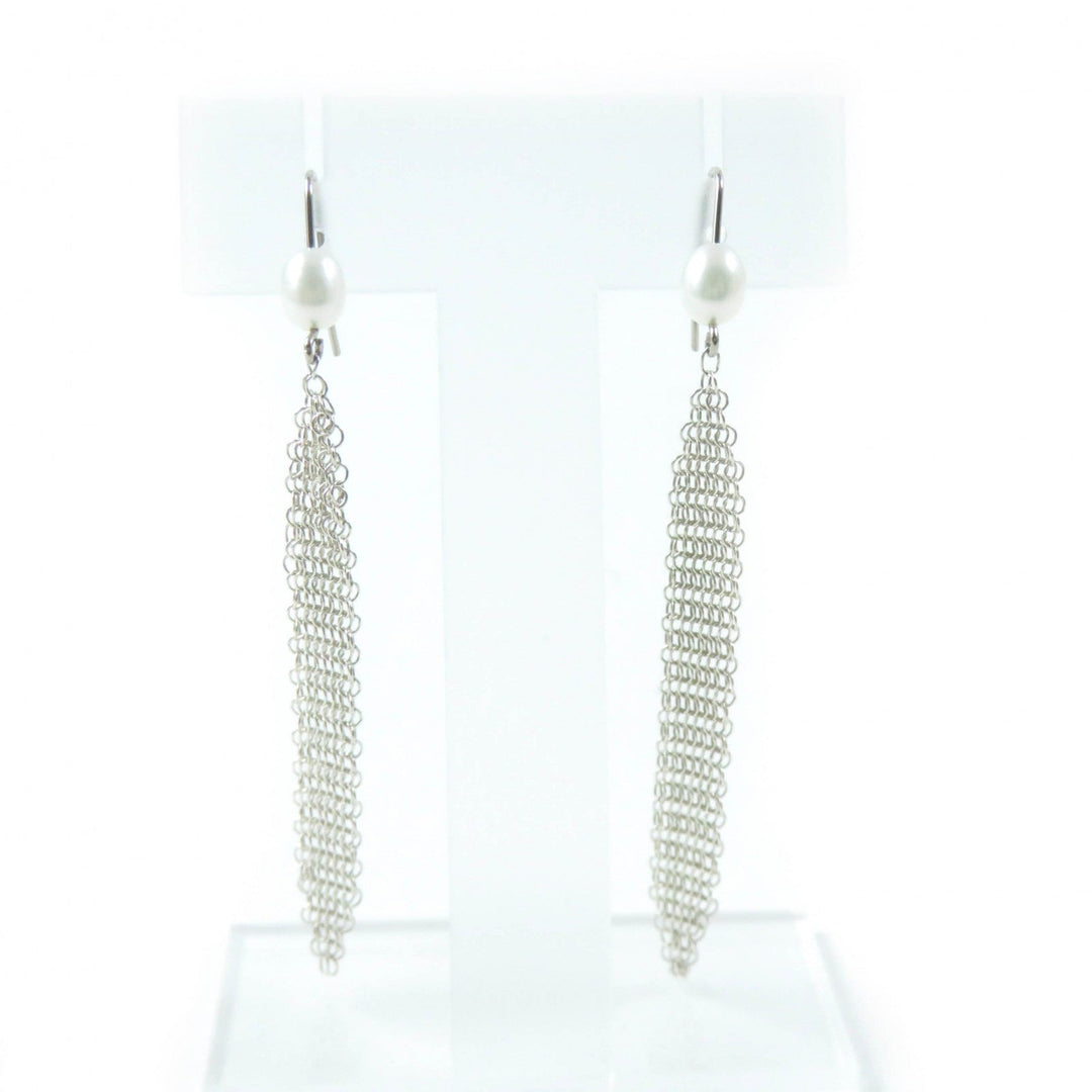 TIFFANY&Co. Pierce Main: AG925, Part: Pearl Silver white El Saperetti Mesh Tassel Pierce Women Used Authentic