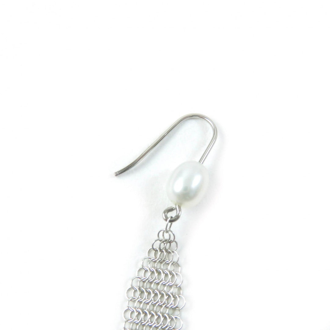 TIFFANY&Co. Pierce Main: AG925, Part: Pearl Silver white El Saperetti Mesh Tassel Pierce Women Used Authentic