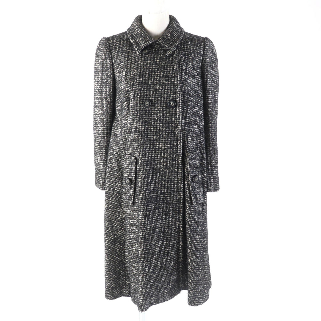 DOLCE&GABBANA coat Outer: 50% wool, Outer: 20% nylon, Outer: 15% mohair, Outer: 15% alpaca, Lining: 96% silk, Lining: 4% elastane Black beige Women 36 Used Authentic