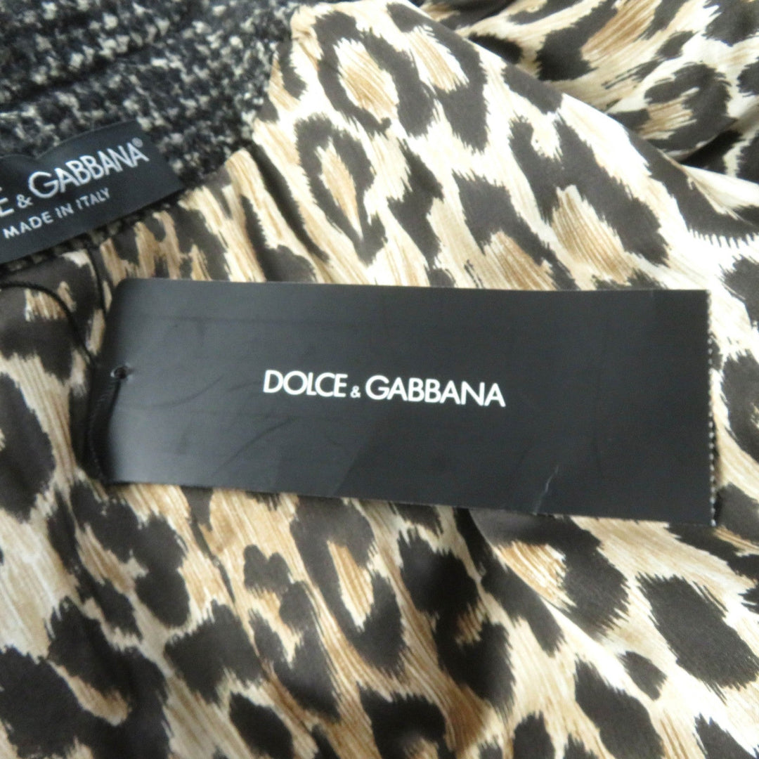 DOLCE&GABBANA coat Outer: 50% wool, Outer: 20% nylon, Outer: 15% mohair, Outer: 15% alpaca, Lining: 96% silk, Lining: 4% elastane Black beige Women 36 Used Authentic