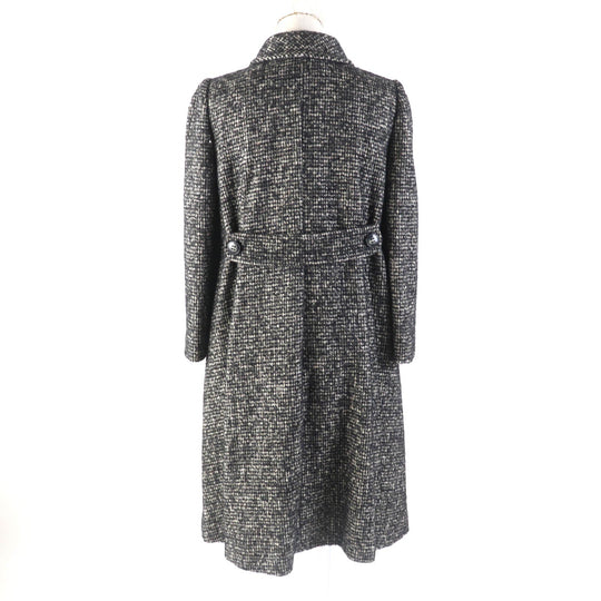 DOLCE&GABBANA coat Outer: 50% wool, Outer: 20% nylon, Outer: 15% mohair, Outer: 15% alpaca, Lining: 96% silk, Lining: 4% elastane Black beige Women 36 Used Authentic