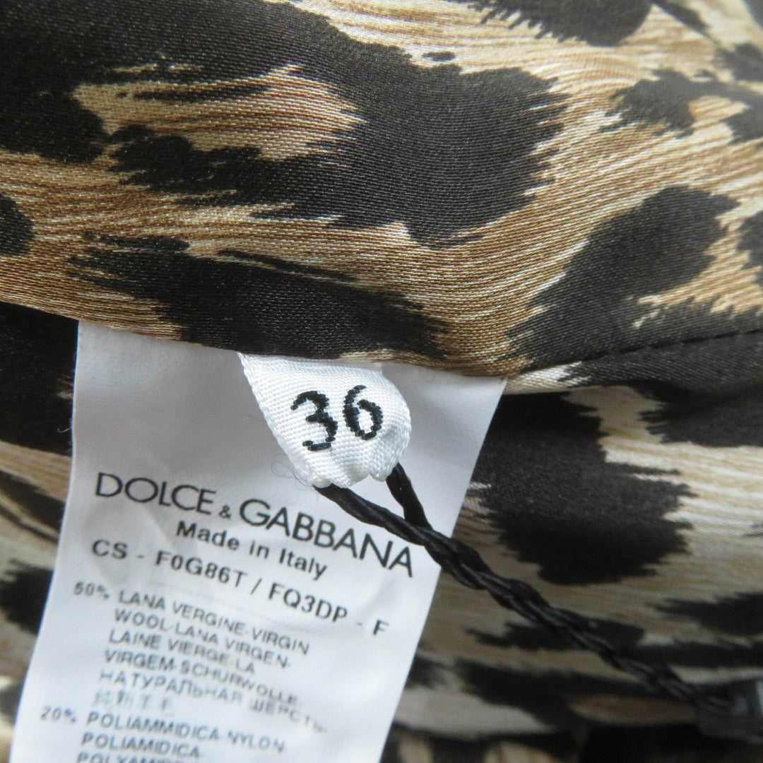 DOLCE&GABBANA coat Outer: 50% wool, Outer: 20% nylon, Outer: 15% mohair, Outer: 15% alpaca, Lining: 96% silk, Lining: 4% elastane Black beige Women 36 Used Authentic