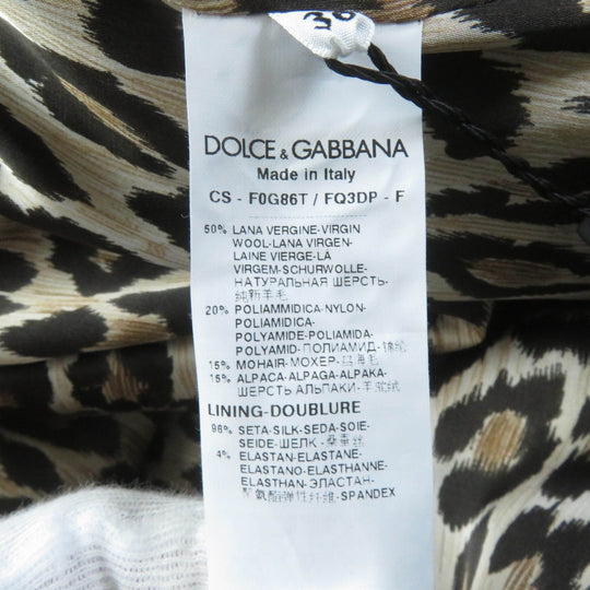 DOLCE&GABBANA coat Outer: 50% wool, Outer: 20% nylon, Outer: 15% mohair, Outer: 15% alpaca, Lining: 96% silk, Lining: 4% elastane Black beige Women 36 Used Authentic