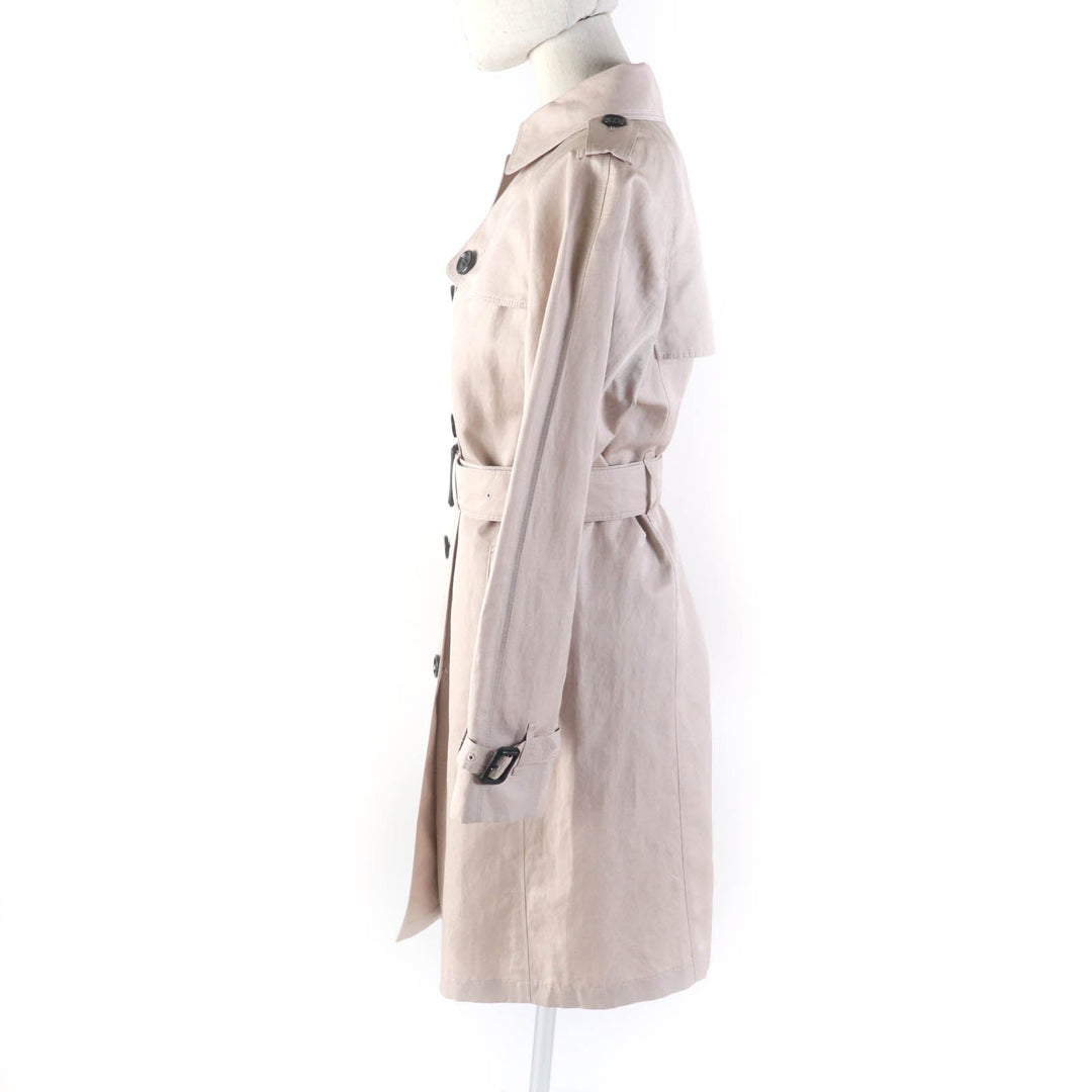 BURBERRY LONDON trench coat B1A09-130-14 Outer: 52% silk, Outer: 48% linen, Part: leather, Lining: cupra, Lining: polyester pink Women 38 Used Authentic