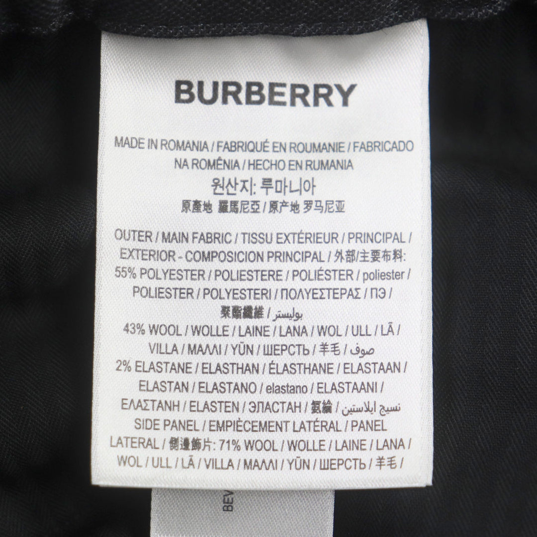 BURBERRY Pants 8041910 Outer: 55% polyester, Outer: 43% wool, Outer: 2% elastane, Part: 71% wool, Part: 29% nylon, Pocket lining: 100% cotton dark gray black mens 46 Used Authentic