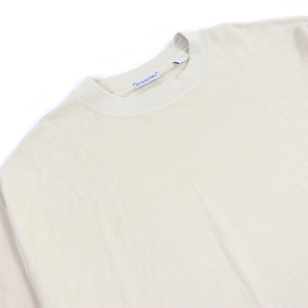 BURBERRY Short sleeve T-shirt 8081233 Main: 100% cotton, some parts: 98% cotton, some parts: 2% elastane Ivory mens L Used Authentic