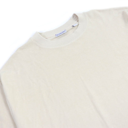 BURBERRY Short sleeve T-shirt 8081233 Main: 100% cotton, some parts: 98% cotton, some parts: 2% elastane Ivory mens L Used Authentic