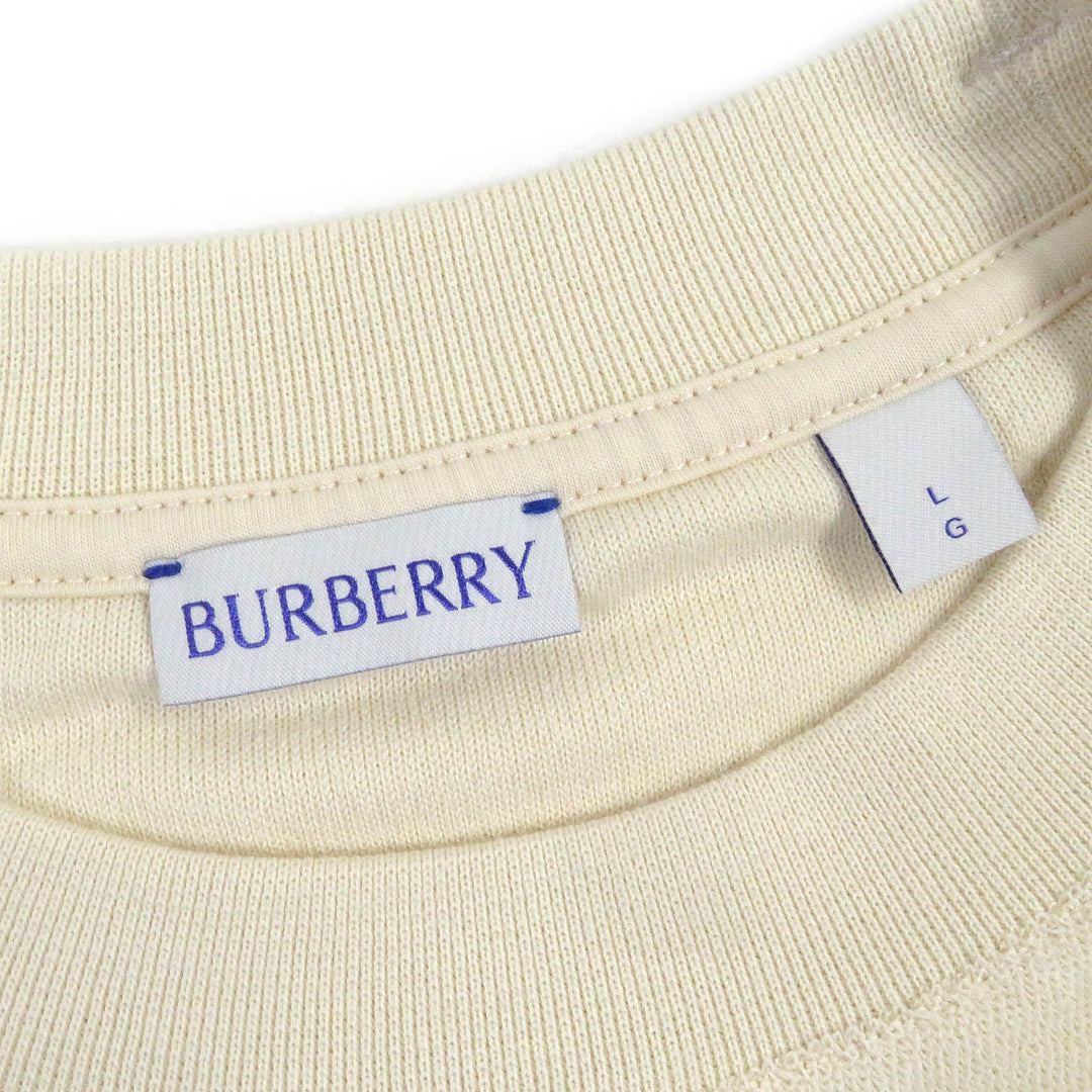 BURBERRY Short sleeve T-shirt 8081233 Main: 100% cotton, some parts: 98% cotton, some parts: 2% elastane Ivory mens L Used Authentic