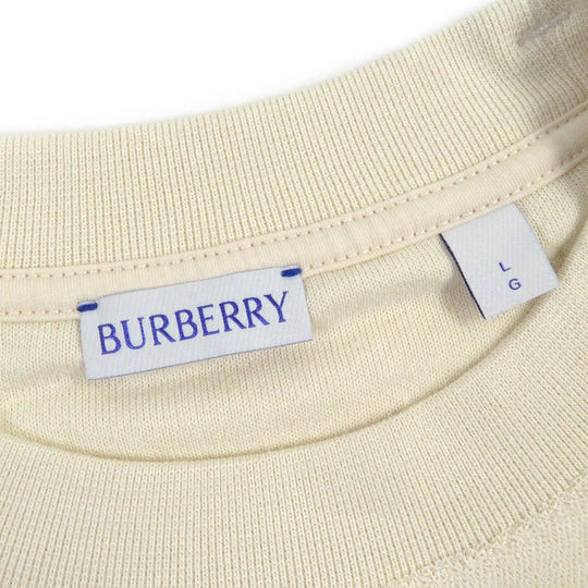 BURBERRY Short sleeve T-shirt 8081233 Main: 100% cotton, some parts: 98% cotton, some parts: 2% elastane Ivory mens L Used Authentic