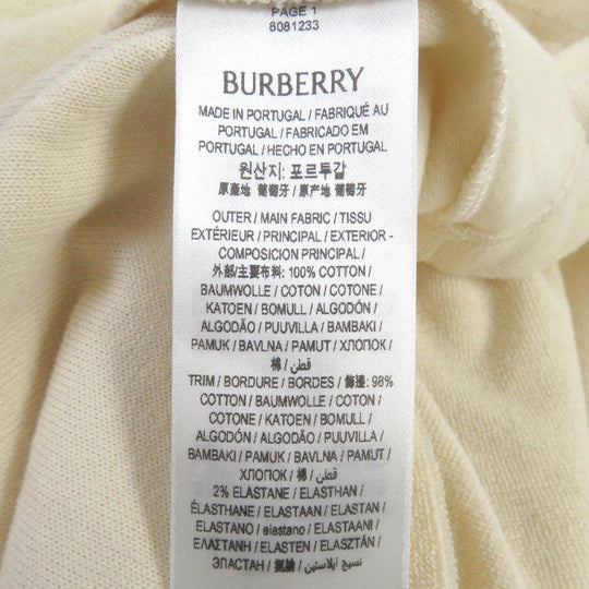 BURBERRY Short sleeve T-shirt 8081233 Main: 100% cotton, some parts: 98% cotton, some parts: 2% elastane Ivory mens L Used Authentic