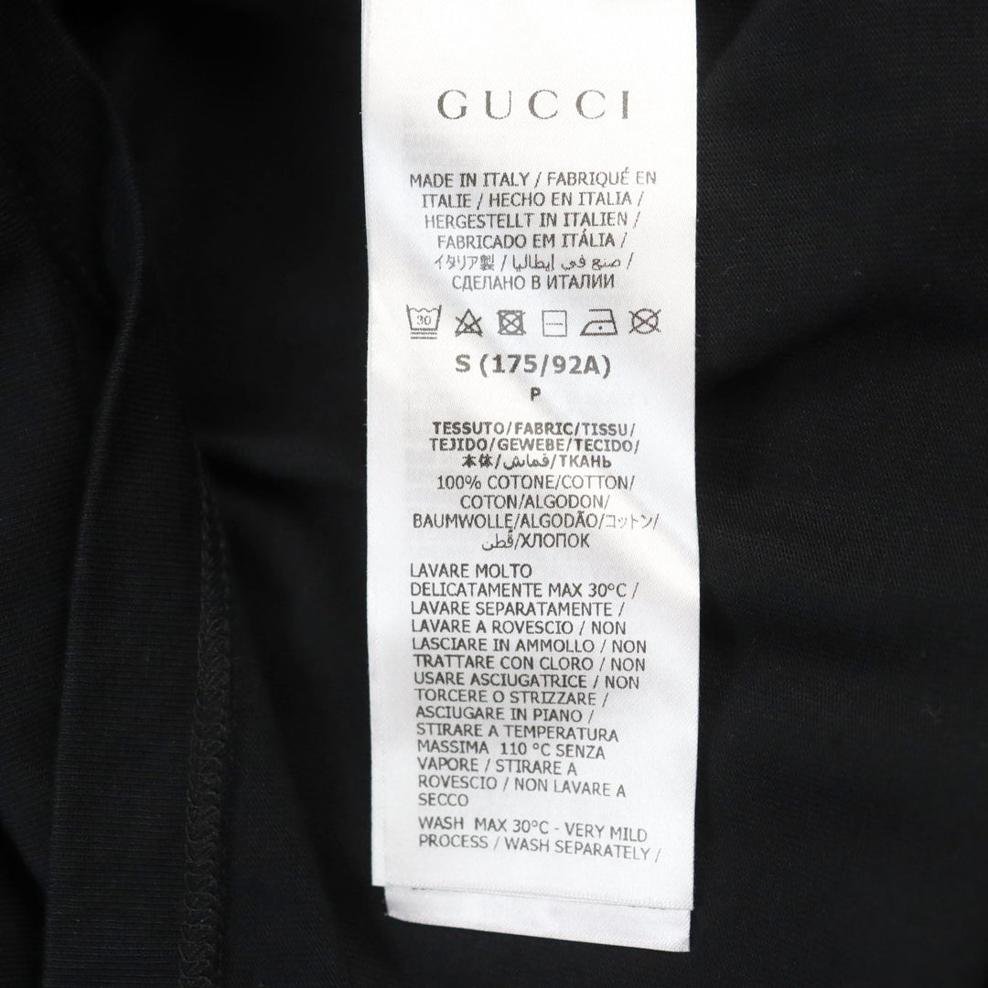 GUCCI Short sleeve T-shirt 727694 Main: 100% cotton black mens S Used Authentic