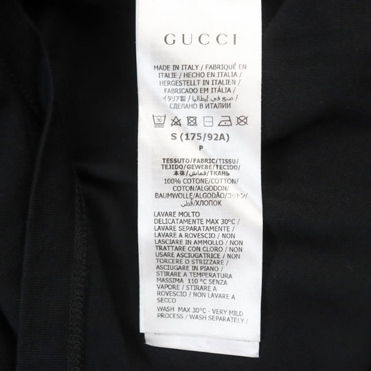 GUCCI Short sleeve T-shirt 727694 Main: 100% cotton black mens S Used Authentic
