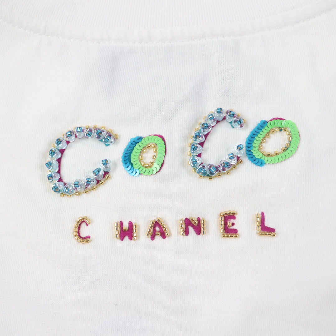 CHANEL Short sleeve T-shirt 19D P61252K46833 Main: 100% cotton white Women S Used Authentic