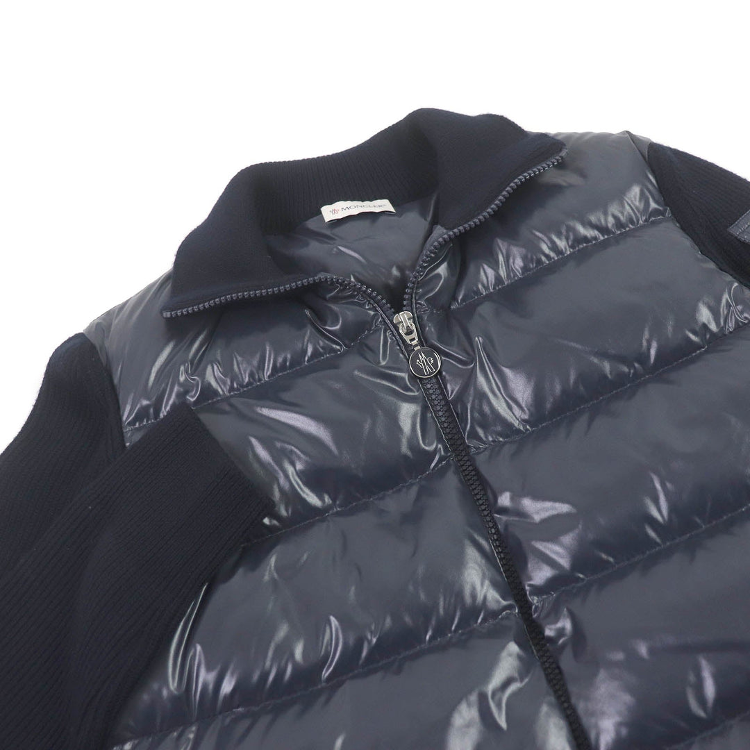 MONCLER Blouson Outer: 100% nylon, Main: 100% wool, Filling: 90% down, Filling: 10% feather Navy CARDIGAN TRICOT mens S Used Authentic