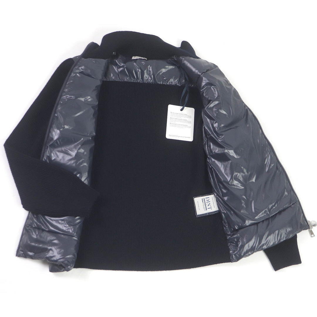 MONCLER Blouson Outer: 100% nylon, Main: 100% wool, Filling: 90% down, Filling: 10% feather Navy CARDIGAN TRICOT mens S Used Authentic