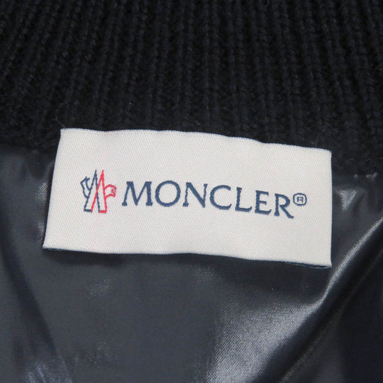 MONCLER Blouson Outer: 100% nylon, Main: 100% wool, Filling: 90% down, Filling: 10% feather Navy CARDIGAN TRICOT mens S Used Authentic