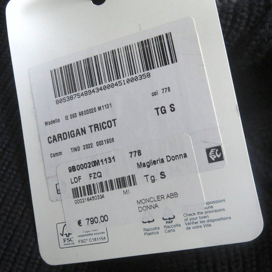 MONCLER Blouson Outer: 100% nylon, Main: 100% wool, Filling: 90% down, Filling: 10% feather Navy CARDIGAN TRICOT mens S Used Authentic