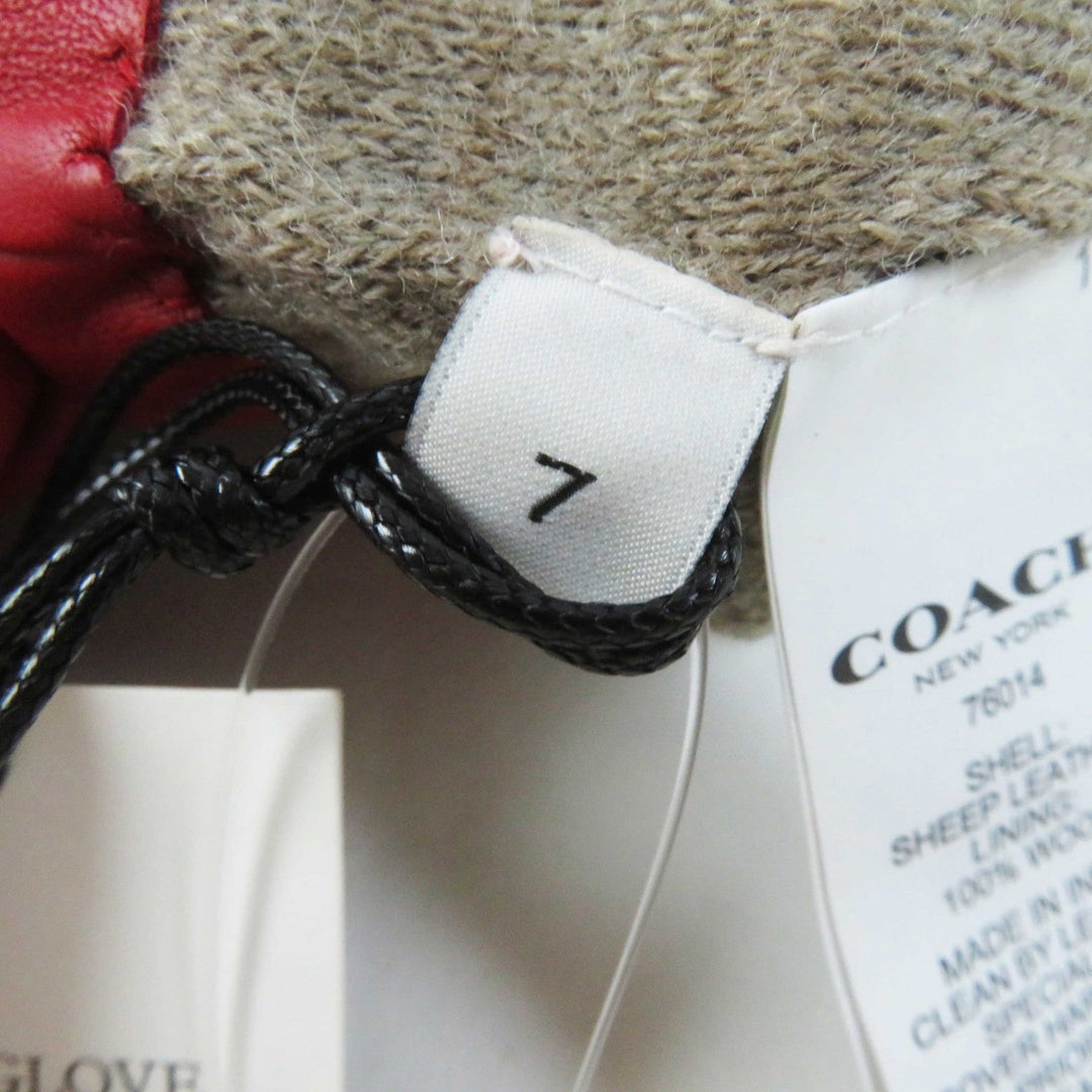 COACH gloves Main: Leather, Lining: 100% wool Red Women 7 Used Authentic
