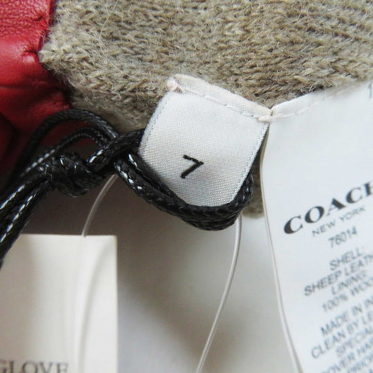 COACH gloves Main: Leather, Lining: 100% wool Red Women 7 Used Authentic
