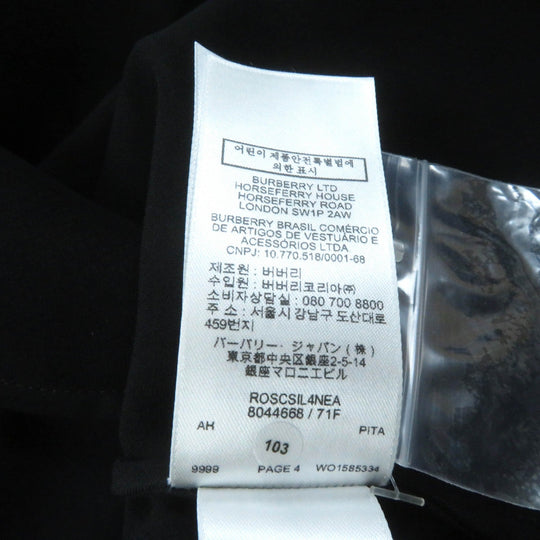 BURBERRY Long sleeve shirt 8044668 Main: 100% viscose black Women 38 Used Authentic