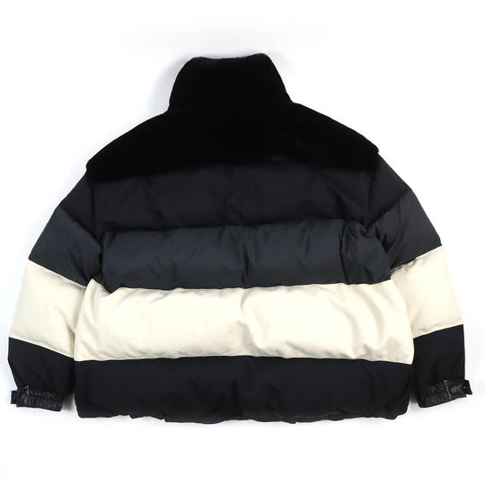 VALENTINO Down jacket UV0CNB206TC Outer: 100% polyester, Outer: 100% polyamide (nylon), Outer: 100% wool, Outer: 100% polyamide (nylon), Lining: 100% polyester Black Dark Navy White RE-SEW mens M Used Authentic